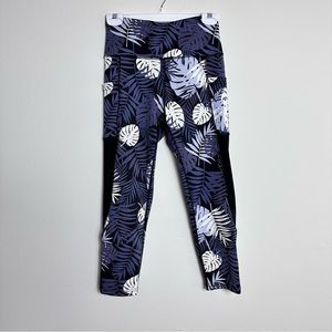 TKO active cropped leggings palm leaf print.